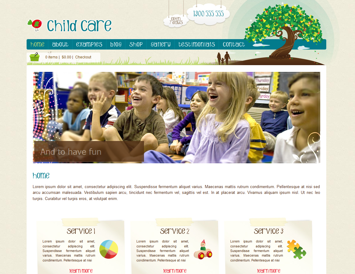 Childcare Website Template - Option #1