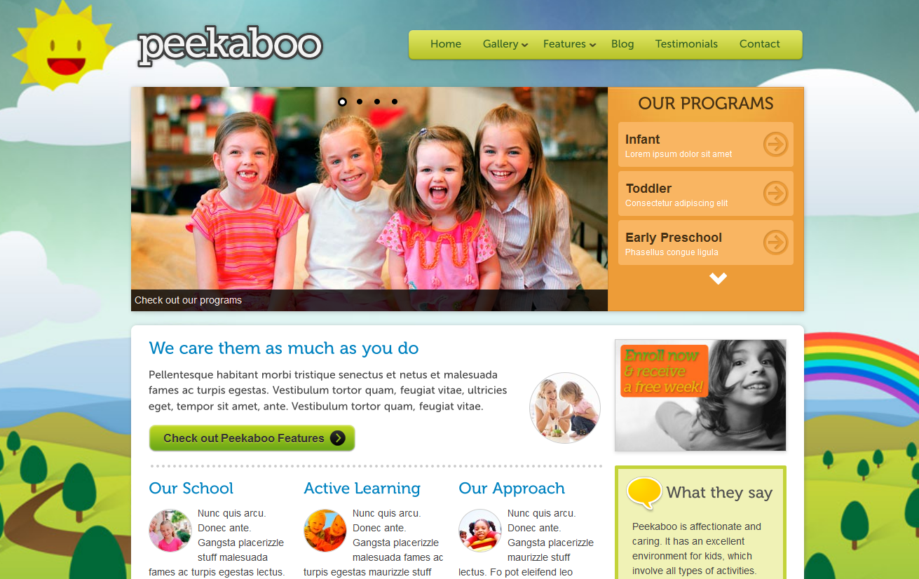 Childcare Website Template - Option #2